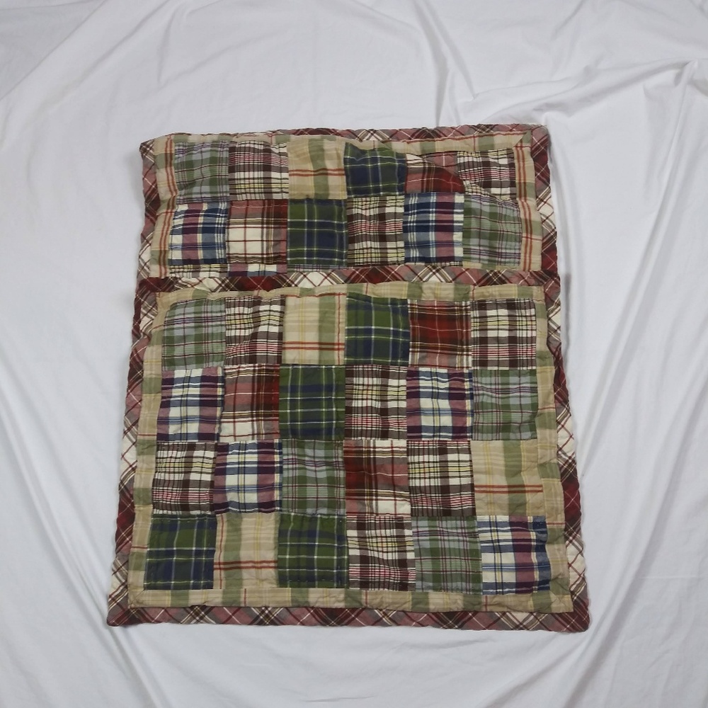 Pair 2 Woolrich Home Plaid Madras Shams 29x23